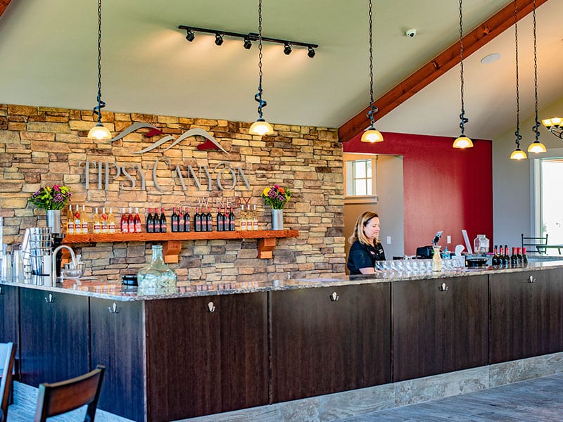Tipsy Canyon Winery tasting room bar