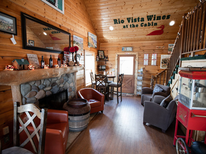 tasting room at rio vista wines at the cabin