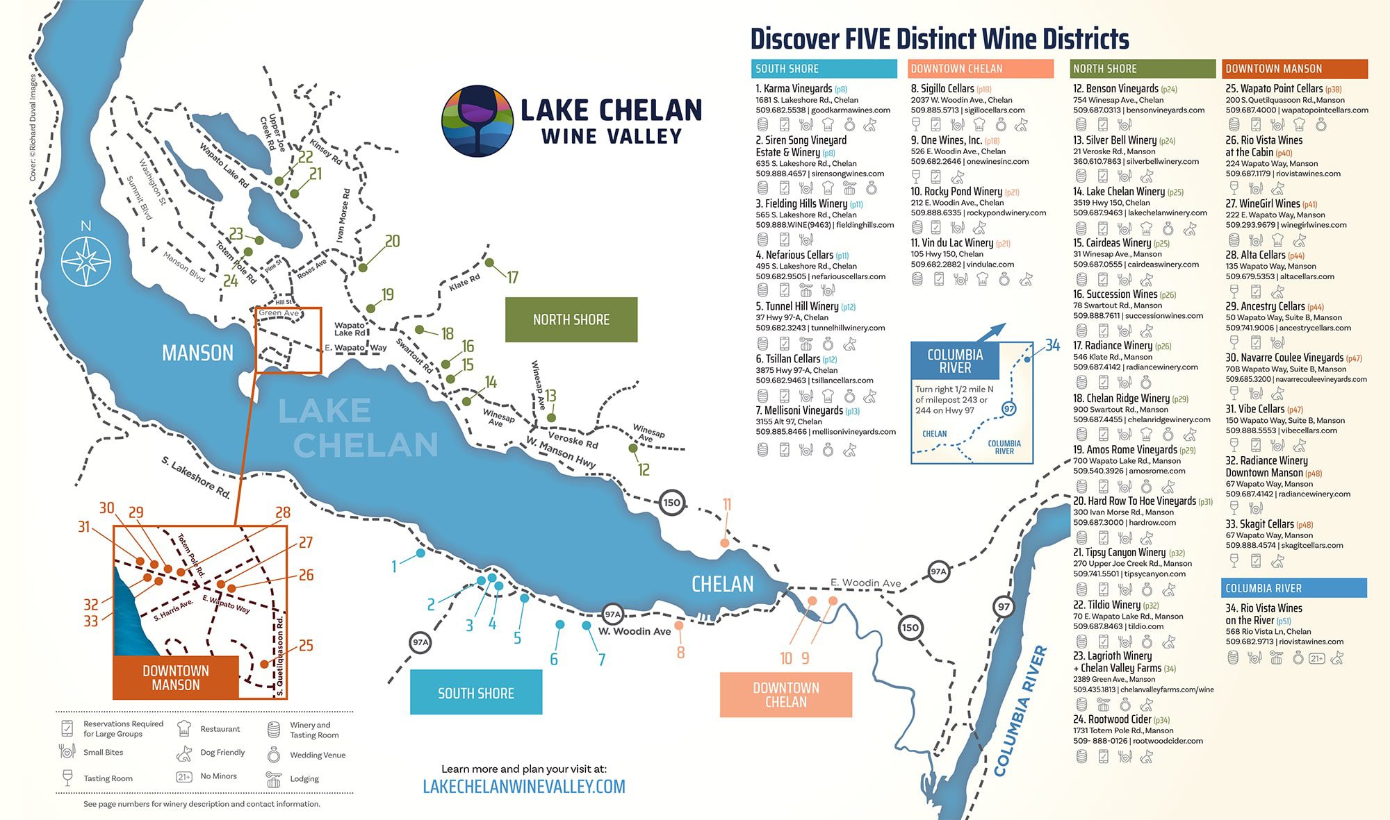 Lake Chelan Wine Valley Map - 2022