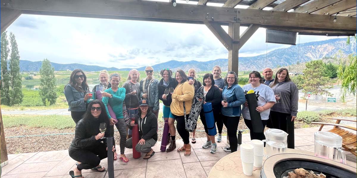 Group of people hanging out after yoga