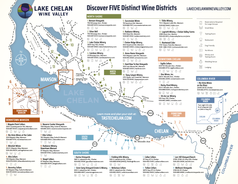 Lake Chelan Wine Valley - 2022 Map