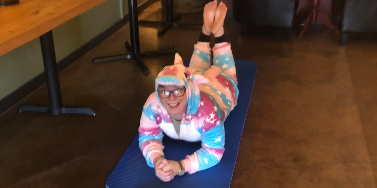 Halloween yoga and wine at Amos Rome