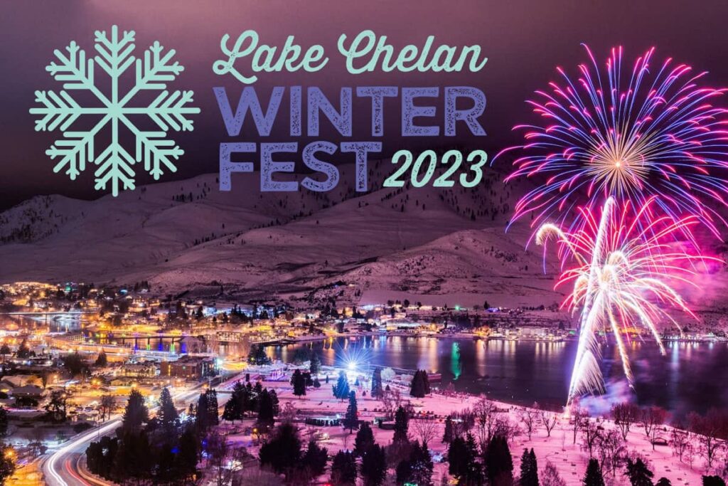 Winterfest 2023 firework display in Lake Chelan