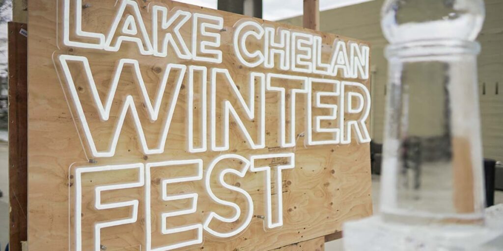 Winterfest sign in Lake Chelan