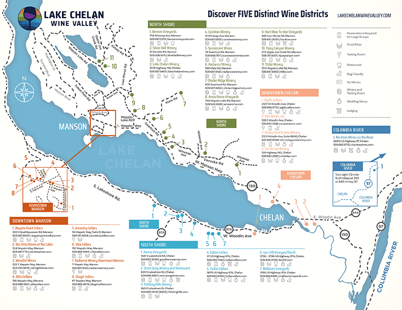 Lake Chelan Wine Valley - 2023 Map