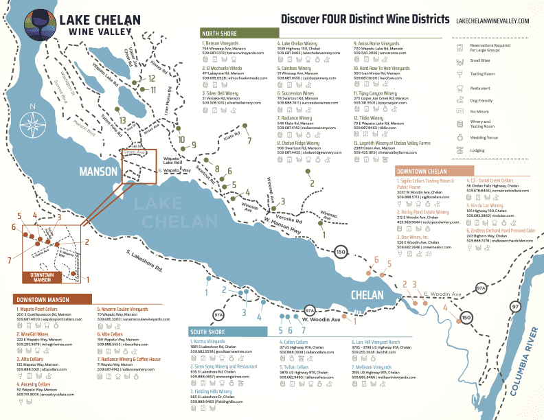 Lake Chelan Wine Valley - Map - 2024