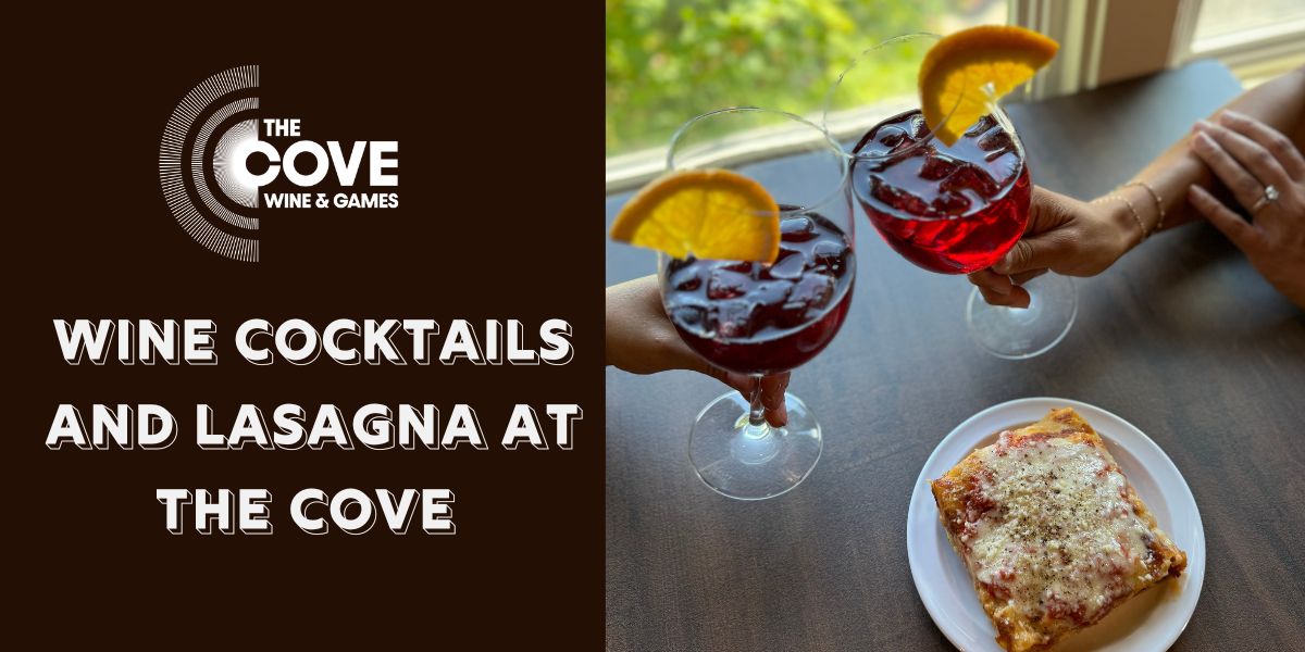 Wine Cocktail and lasagna